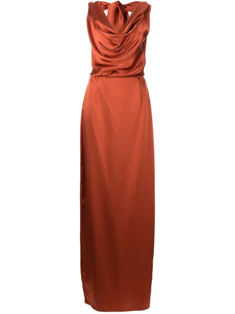 VOZ convertible halterneck silk dress Red VD47Tomato