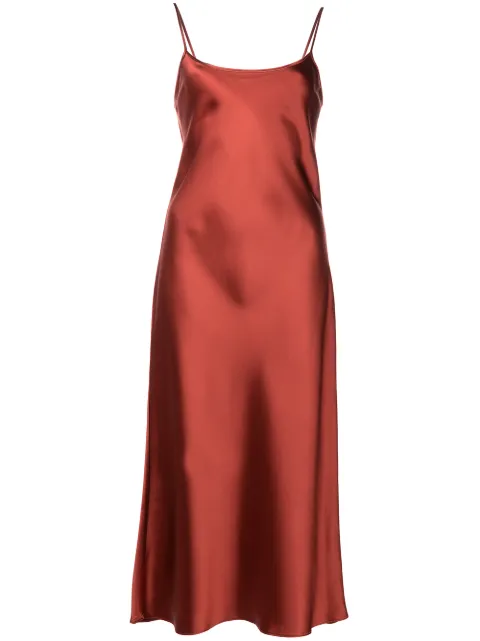 VOZ sleeveless silk midi dress Orange VD06MTomato