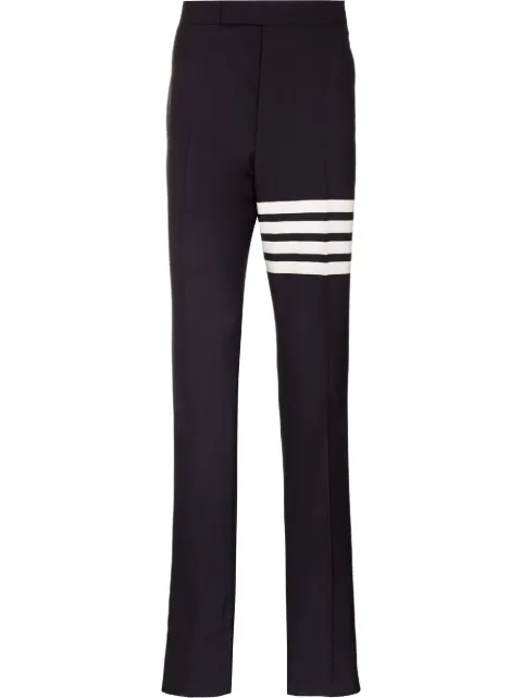 Thom Browne plain weave 4-Bar backstrap trousers Blue MTC001A06146