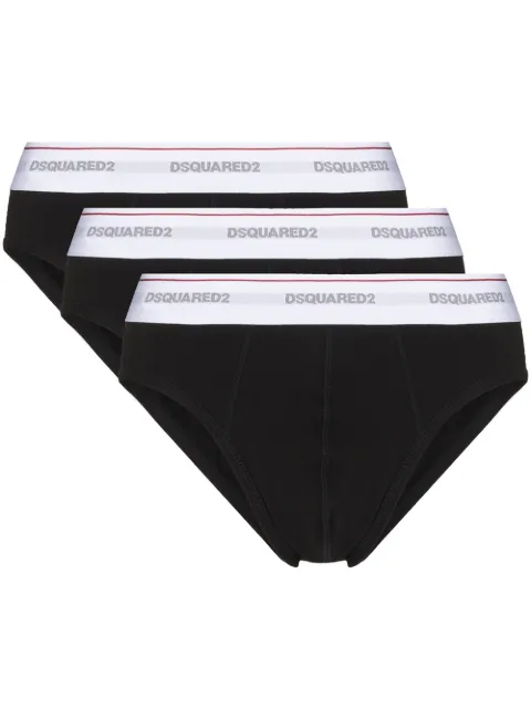 DSQUARED2 logo-waistband briefs (pack of three) Black DCX610040ISA01
