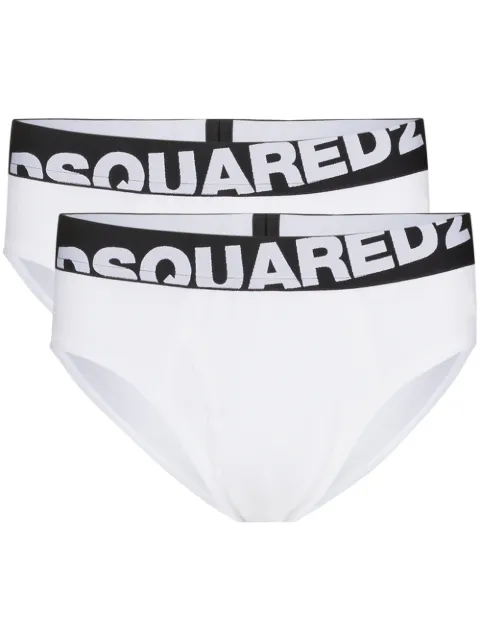 DSQUARED2 logo-waistband pack of two briefs White DCX670030ISA01
