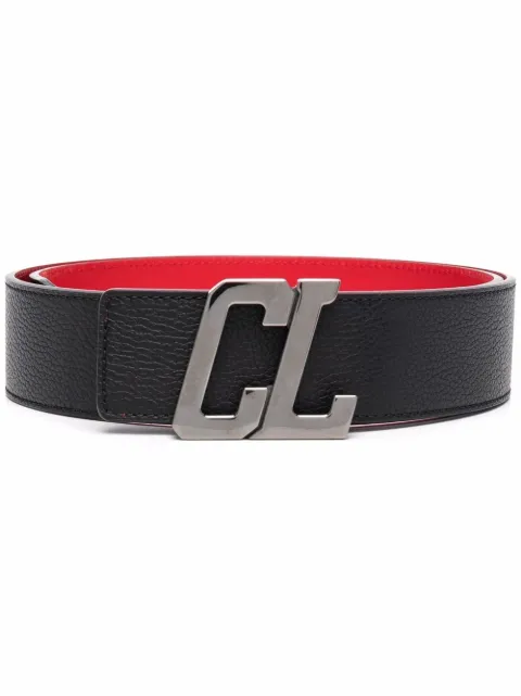 Christian Louboutin logo-lettered leather belt Black 1225090Q156