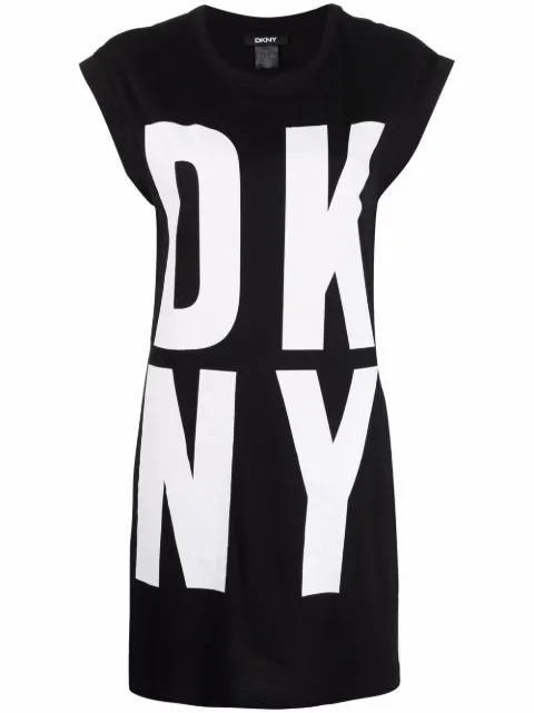 DKNY longline logo-print vest top Black P1RHRB2M