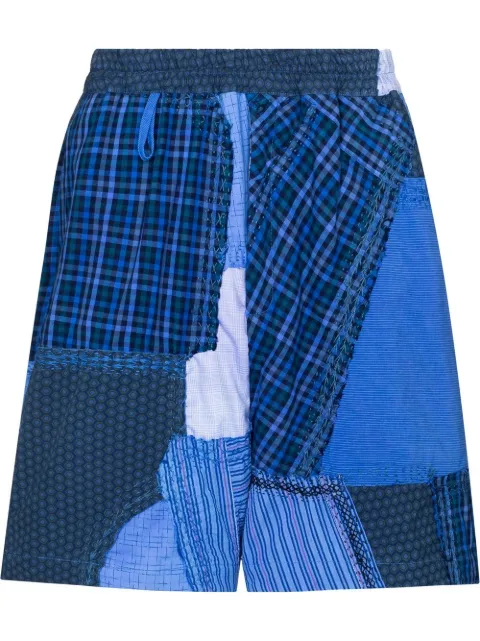 By Walid patchwork track shorts Blue 1309818M