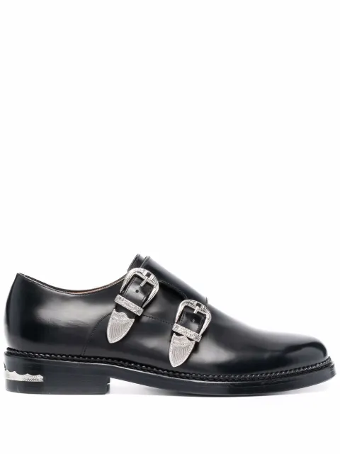 Toga Virilis buckled bos taurus monk shoes Black FTVRM117509021