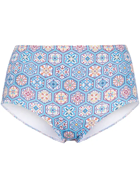 Solid & Striped geometric bikini bottoms Blue RE22059PWPS