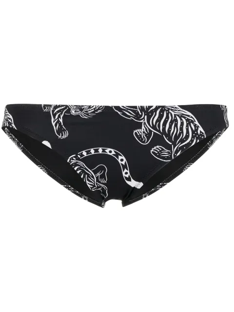 Solid & Striped The Eva tiger-pint bikini bottoms Black RE22002TIGS