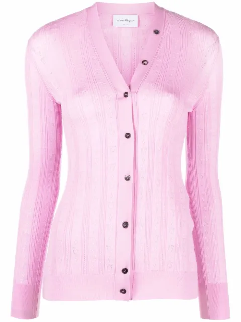 Ferragamo Gancini knitted cardigan Pink 751545