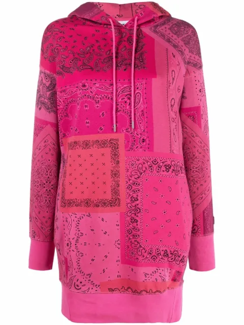 Kenzo bandana print hoodie dress Pink FC52RO7724ML