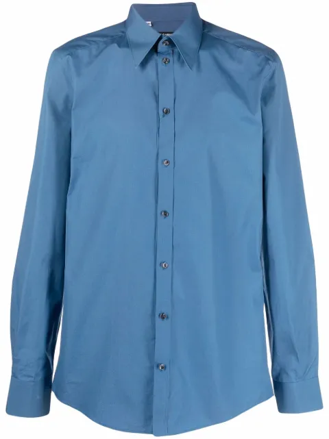 Dolce & Gabbana button-up cotton shirt Blue G5IX8TFU5TI