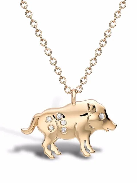Pragnell 18kt yellow gold Zodiac diamond pig pendant Gold CR1518