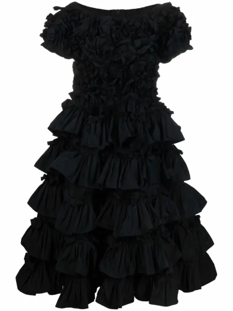 RED Valentino ruffled flared dress Black RVADN51FP