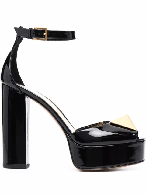 Valentino Garavani One Stud 120mm patent leather pumps Black WS0EA3LAF