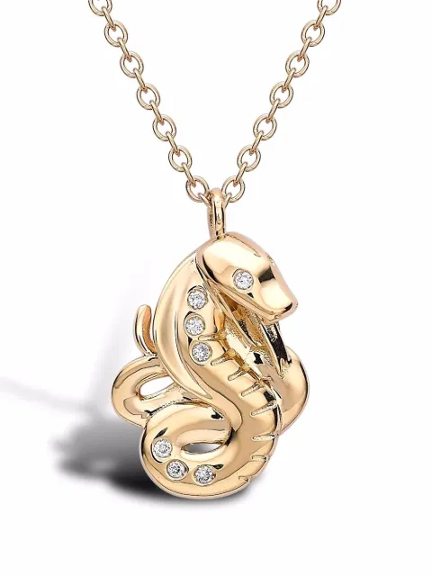 Pragnell 18kt yellow gold Zodiac diamond snake pendant necklace Gold CR1515