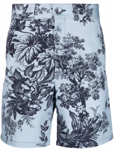 ERDEM floral-print Bermuda shorts Blue MW22604MPEFG