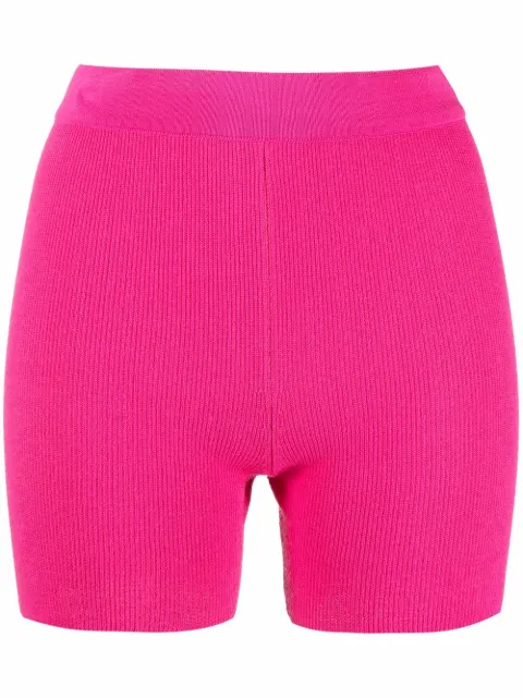 Jacquemus Le Short Arancia ribbed biker shorts Pink 213KN0042060