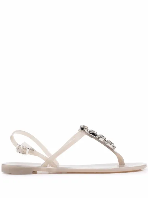 Casadei crystal-embellished jelly sandals Grey 2Y010D0101BEACH