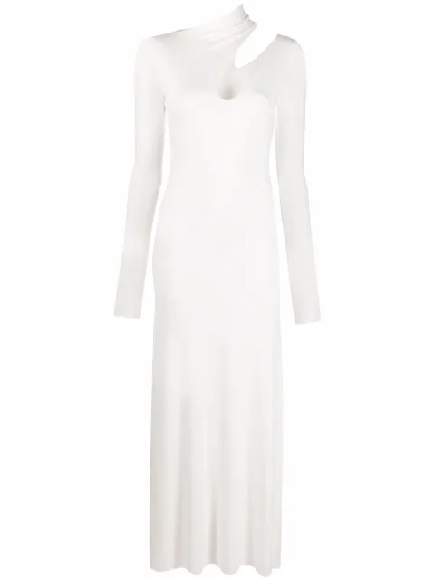 MANURÍ cut-out detail long-sleeve dress White MRTEW9003