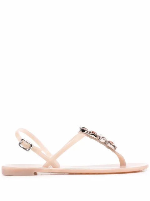 Casadei crystal-embellished jelly sandals Neutrals 2Y010D0101BEACH