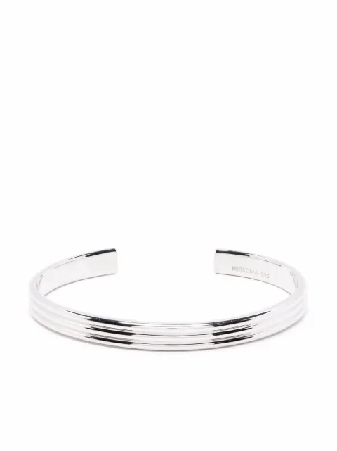 Missoma fused triple ridge cuff bracelet Silver UNSB5NSX