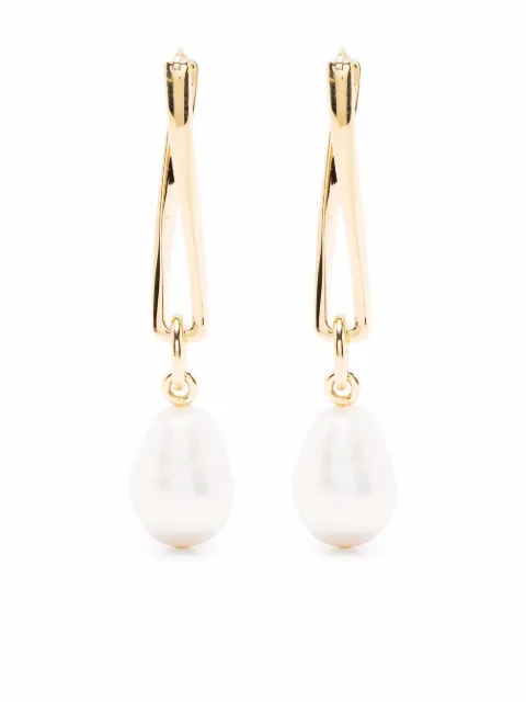 Missoma baroque pearl-twist drop earrings Gold PLGE5WP