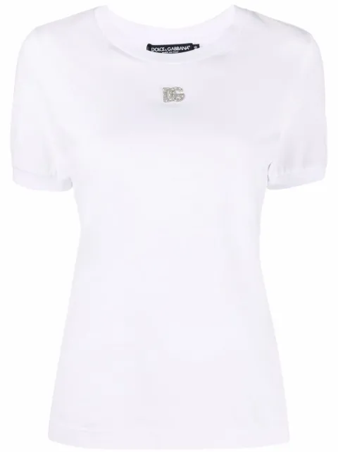 Dolce & Gabbana logo-plaque short-sleeve T-shirt White F8N08ZG7B3UW0800