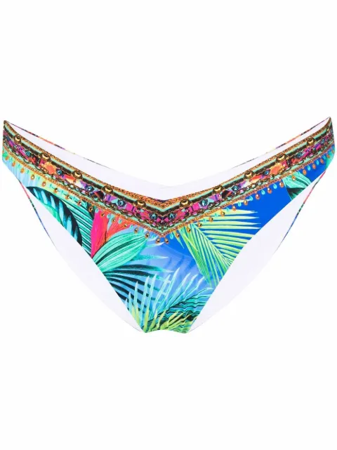 Camilla Whats Your Vice-print bikini bottoms Green 00013438