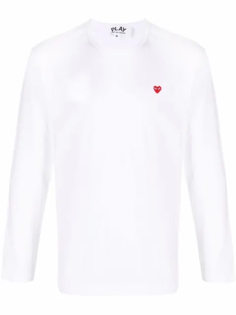 Comme Des Garçons Play pathc-detail cotton T-Shirt White P1T308