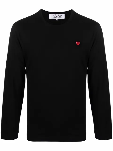 Comme Des Garçons Play logo-patch cotton T-Shirt Black P1T308