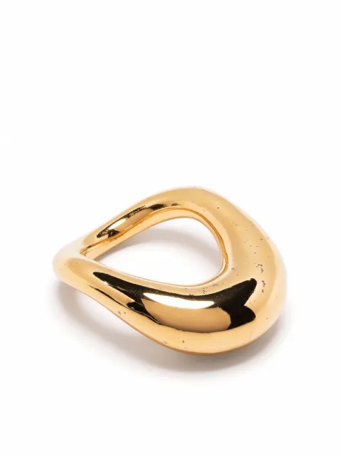 Charlotte Chesnais Lips curved ring Gold 21BA041VER