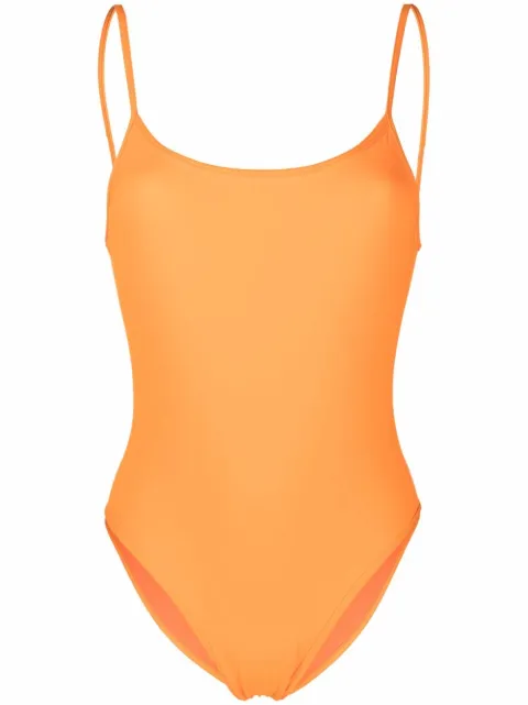 Manokhi scoop-neck backless swimsuit Orange SS22MANO338ST6ORANGE