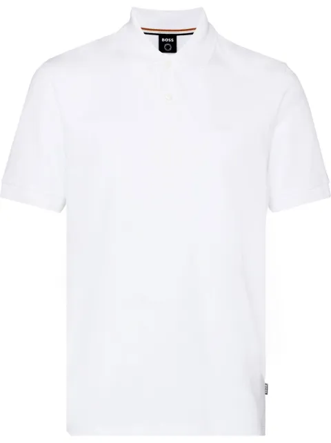 BOSS Pallas embroidered logo polo shirt White 50468362