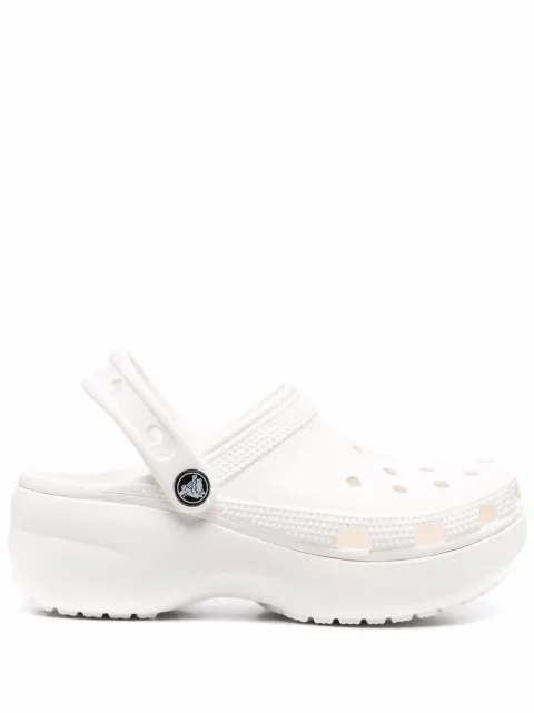 Crocs platform-sole clog sandals White 206750