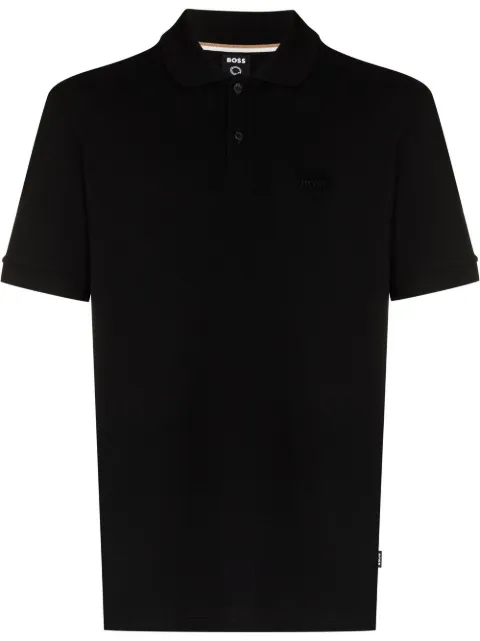 BOSS Pallas embroidered-logo polo shirt Black 50468362