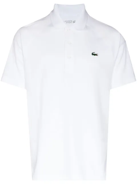 Lacoste logo-patch short-sleeved polo shirt White DH3201