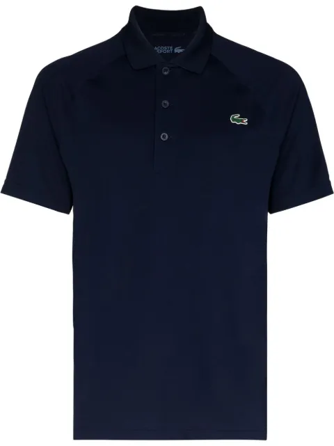 Lacoste logo-patch short-sleeved polo shirt Blue DH3201166