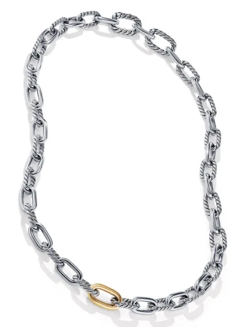 David Yurman 18kt yellow gold and sterling silver DY Madison chain necklace (8.5mm) Silver N13779S81825