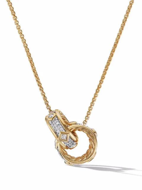 David Yurman 18kt yellow gold Modern Renaissance diamond pendant necklace (16.4mm) Gold N17363D88ADI17