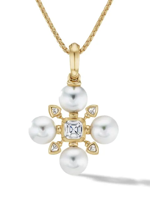 David Yurman 18kt yellow gold Renaissance pearl and diamond necklace (20mm) Gold N17619D88DKWDI18