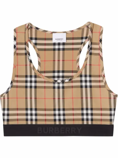 Burberry Check bra top Neutrals 8049477
