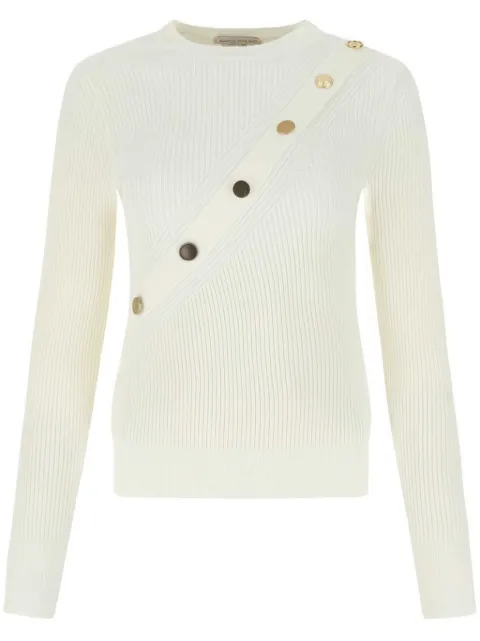 Alexander McQueen ribbed-knit button-detail top White 688382Q1AYT