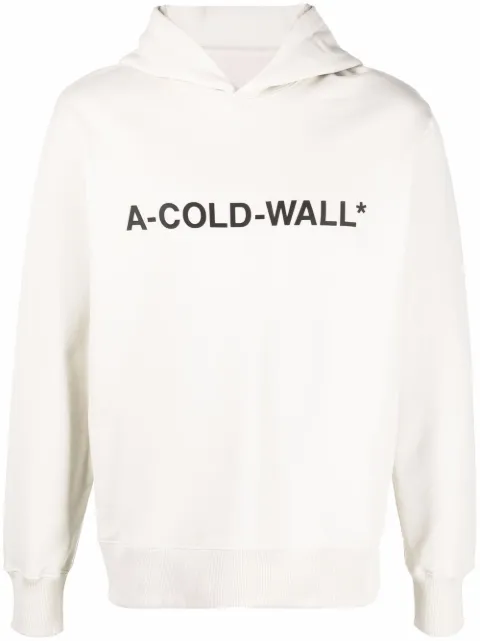 A-COLD-WALL* logo-print hooded sweat top Neutrals ACWMW057