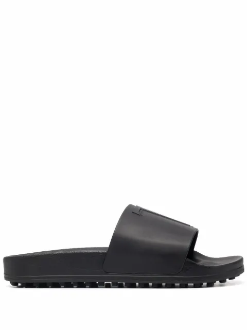 Tod's logo-embossed sliders Black XXM13K0FJ60SWM