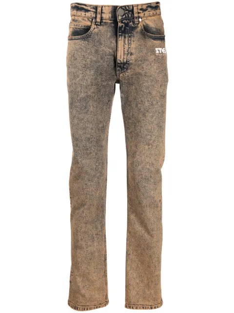 Stella McCartney logo-print straight-leg jeans Orange 6D00283SOH82