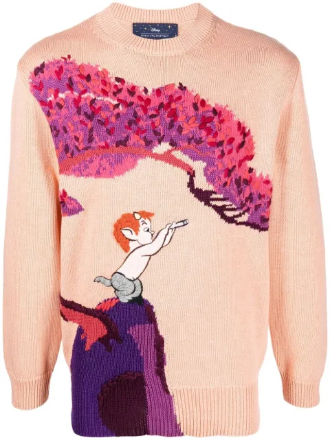 Stella McCartney Fantasia Landscape intarsia-knit jumper Pink 6K00653S7257