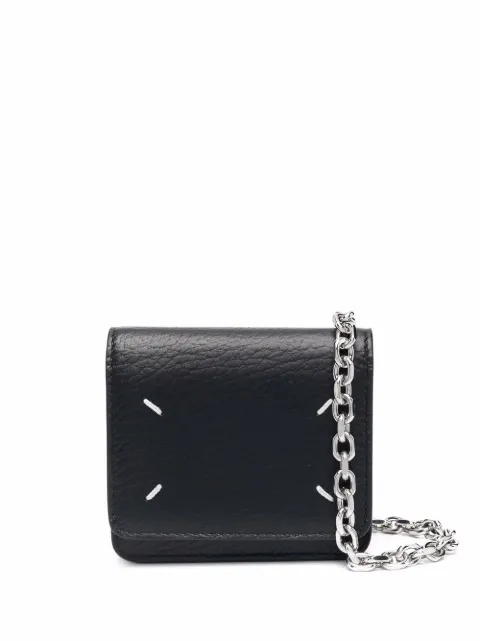 Maison Margiela four-stitch leather chain wallet Black SA3UI0009P4455
