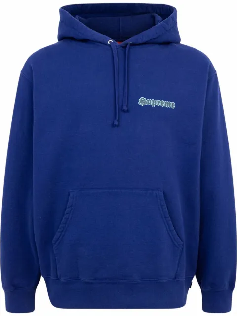 Supreme Love logo-print hoodie Blue SU11206