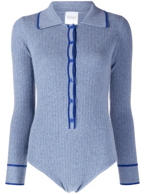 Madeleine Thompson Sagitta knitted bodysuit Blue RE22BOD05