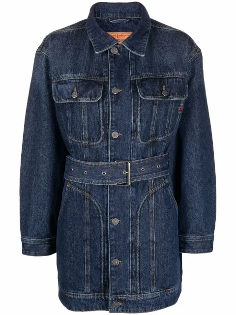 Diesel De-Flaminia belted denim jacket Blue A0387809C03