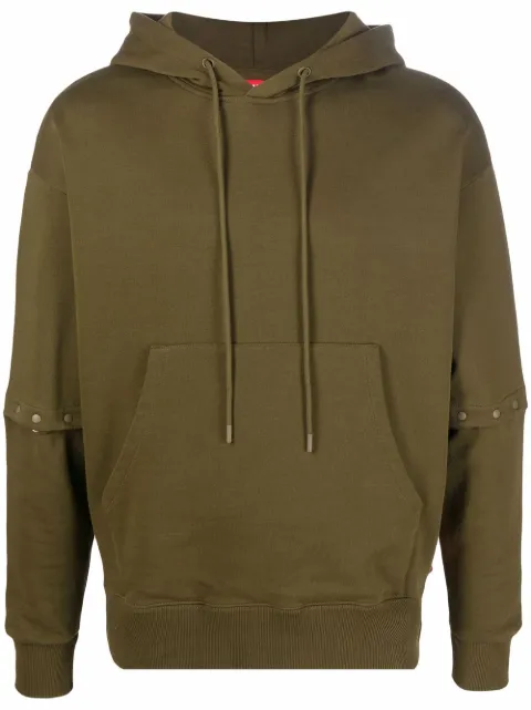Camper logo-patch drawstring hoodie Green KU10012001